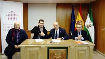 Acto de firma de acuerdo entre Grupo Cebrián y el Colegio de Administradores de Granada